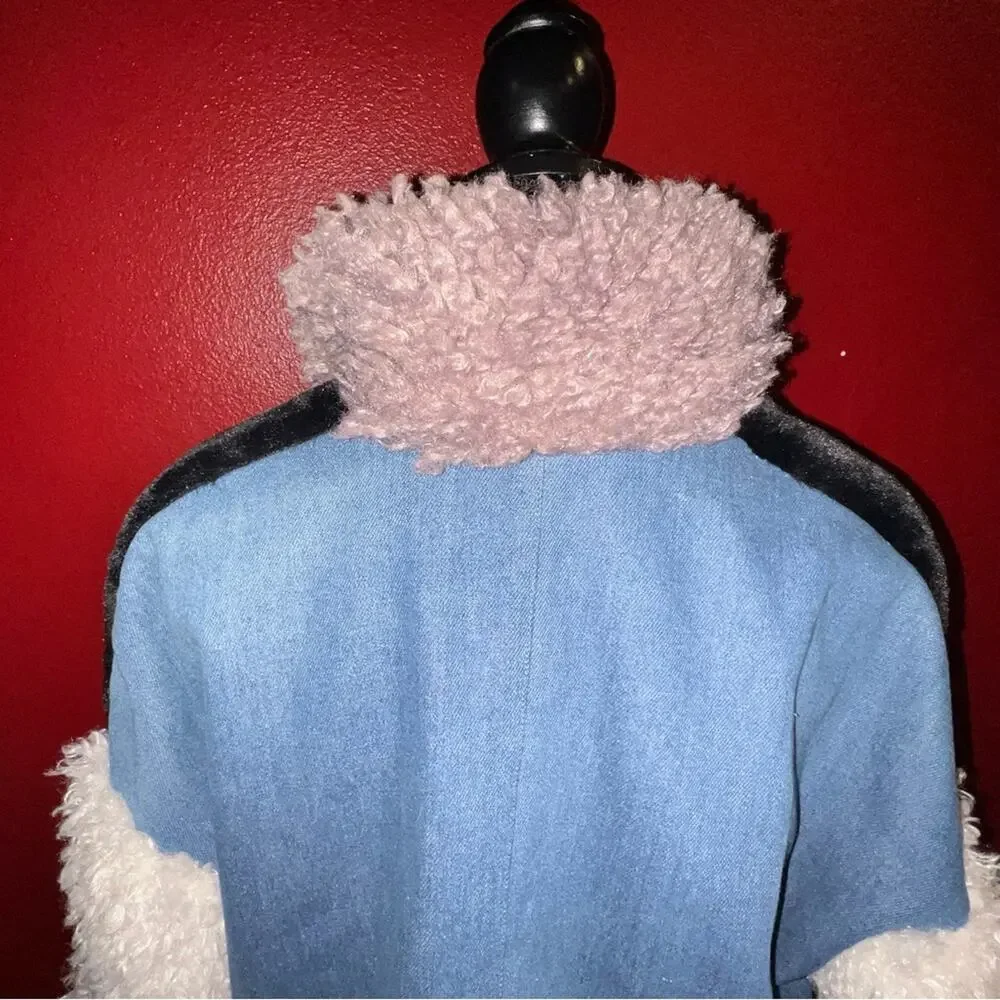 SHACI Denim & Faux Fur Patchwork Jacket size 1X Like New